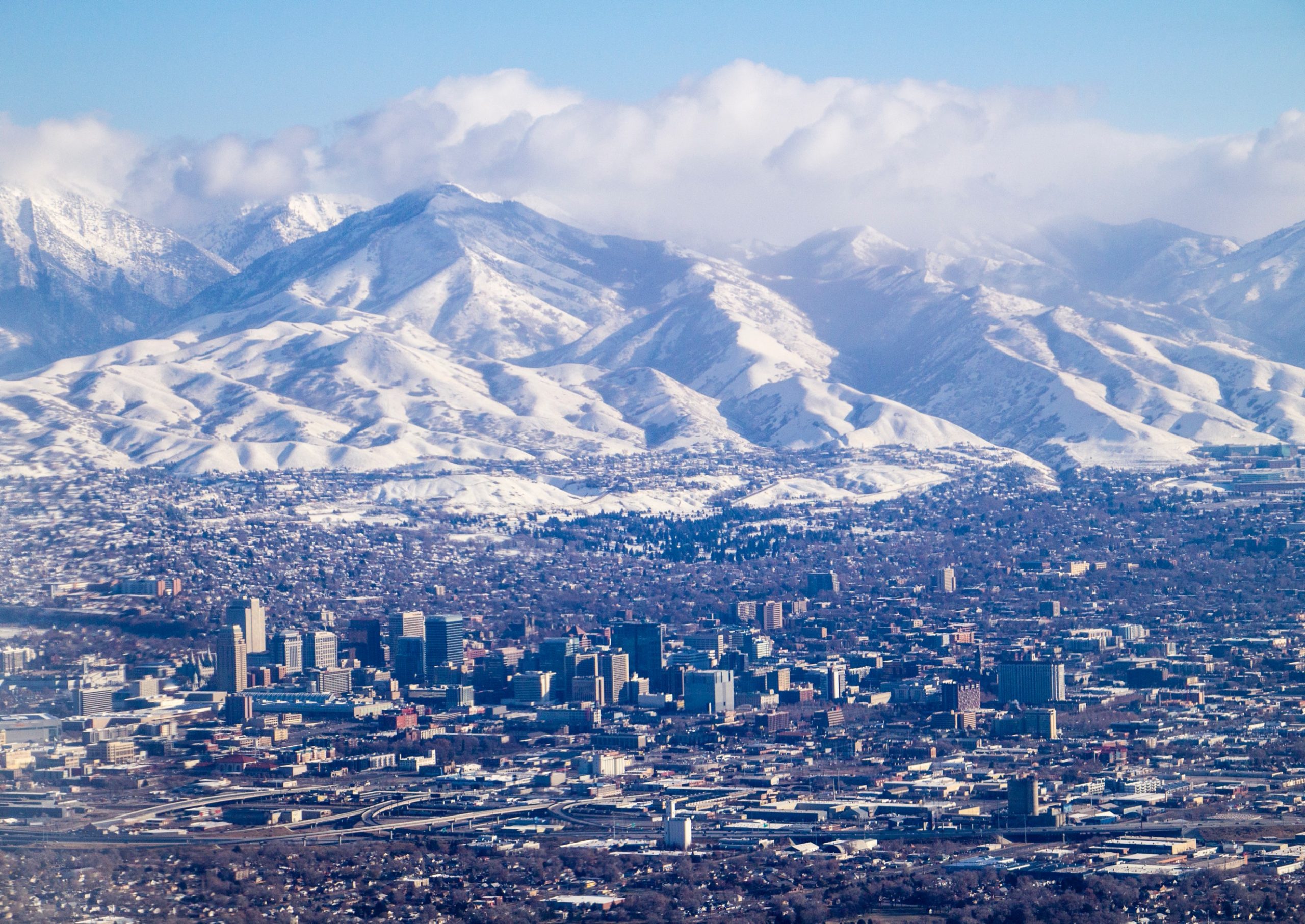 Salt Lake City and Park City with Mountains