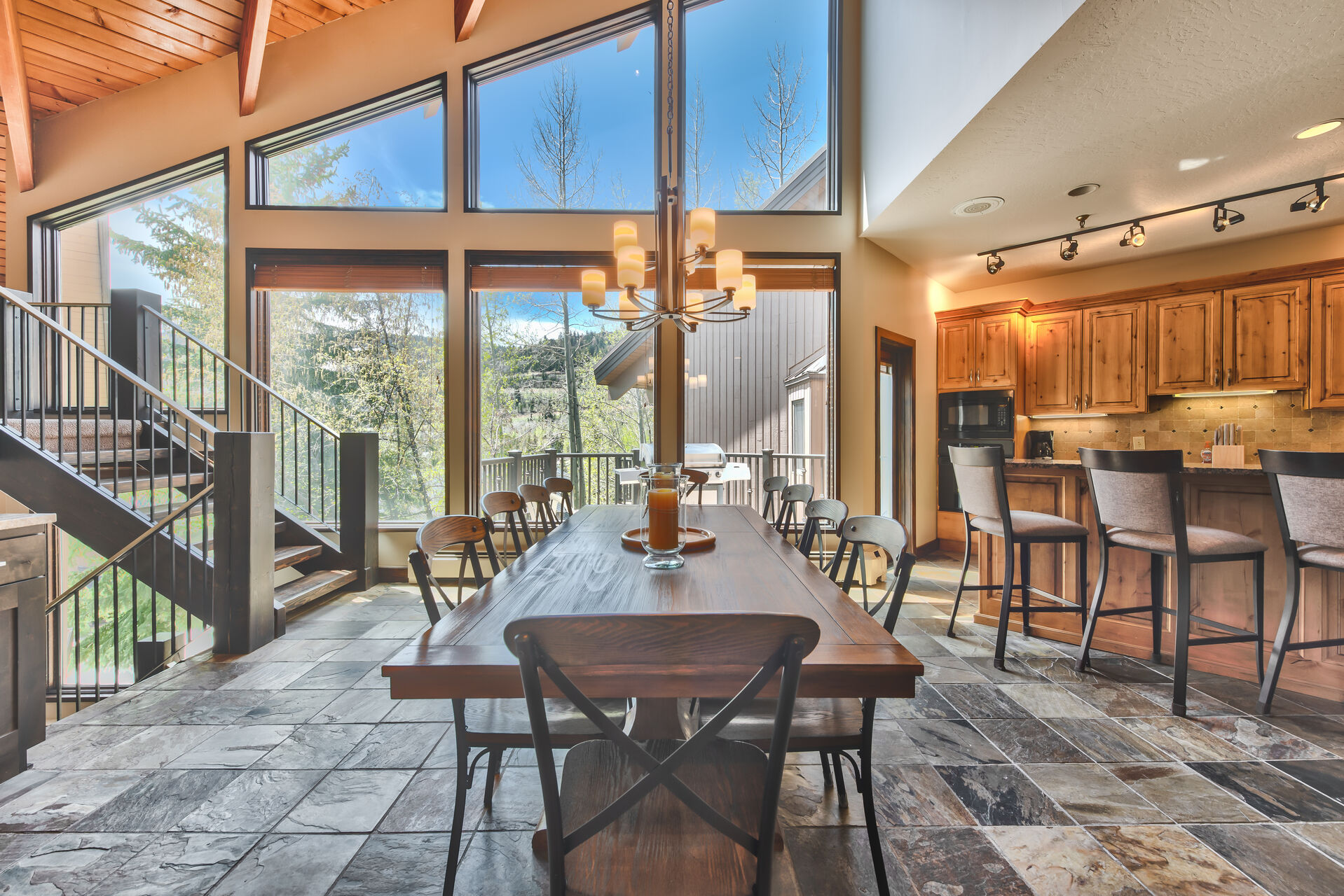 Dining Area and the Kitchen in One of Our Deer Valley Vacation Home Rentals.