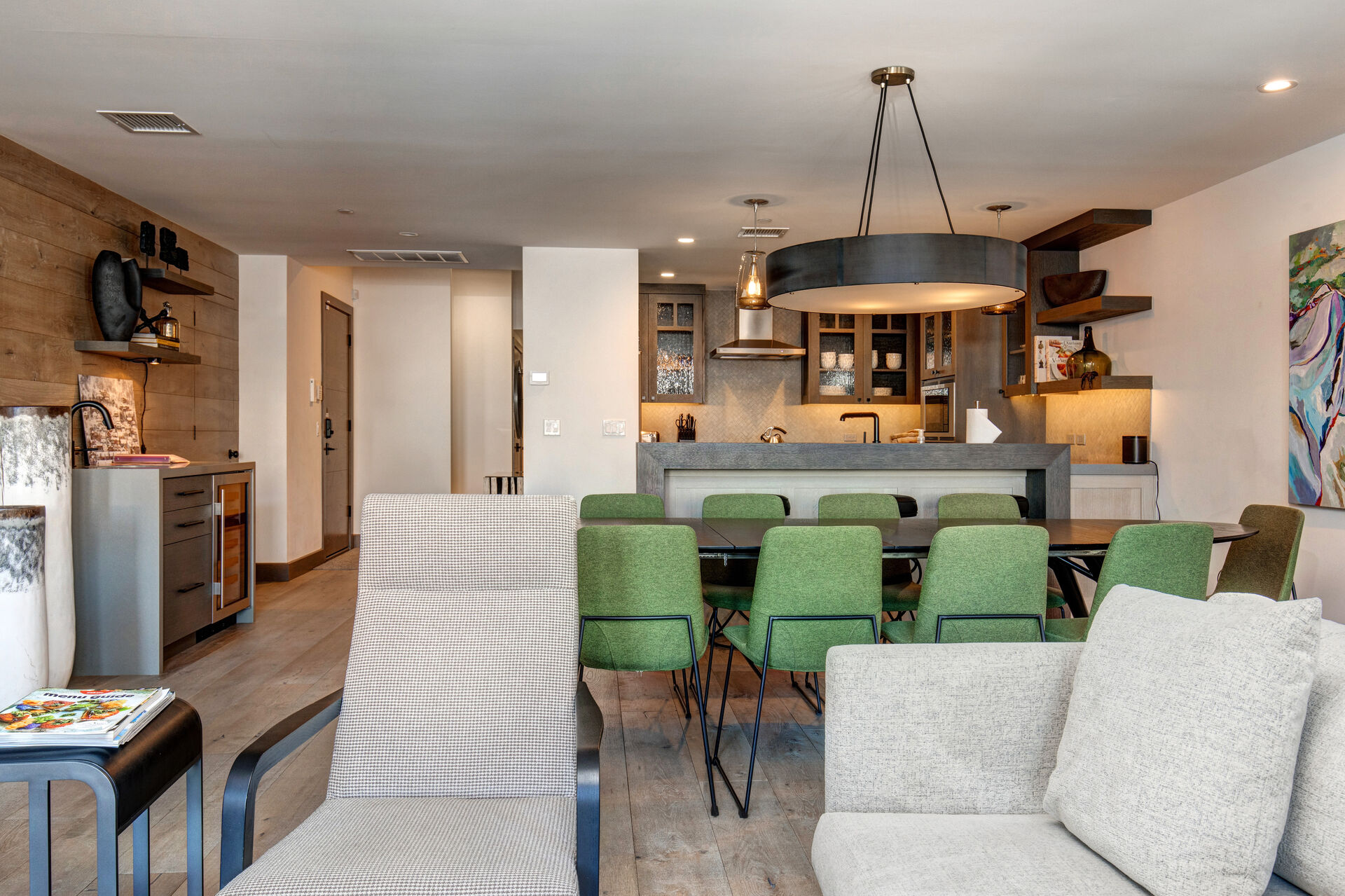 Dining Table and Chairs Next to the Kitchen in Our Park City Fall Rentals.