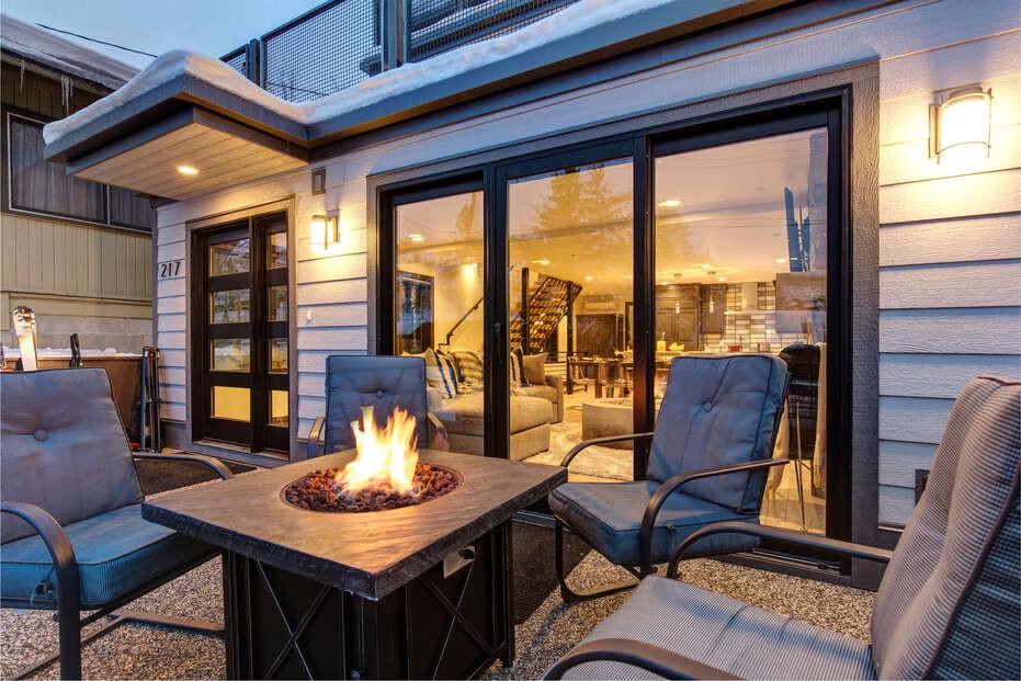 Outdoor Chairs Around the Fire Pit in Our Rentals in Park City.