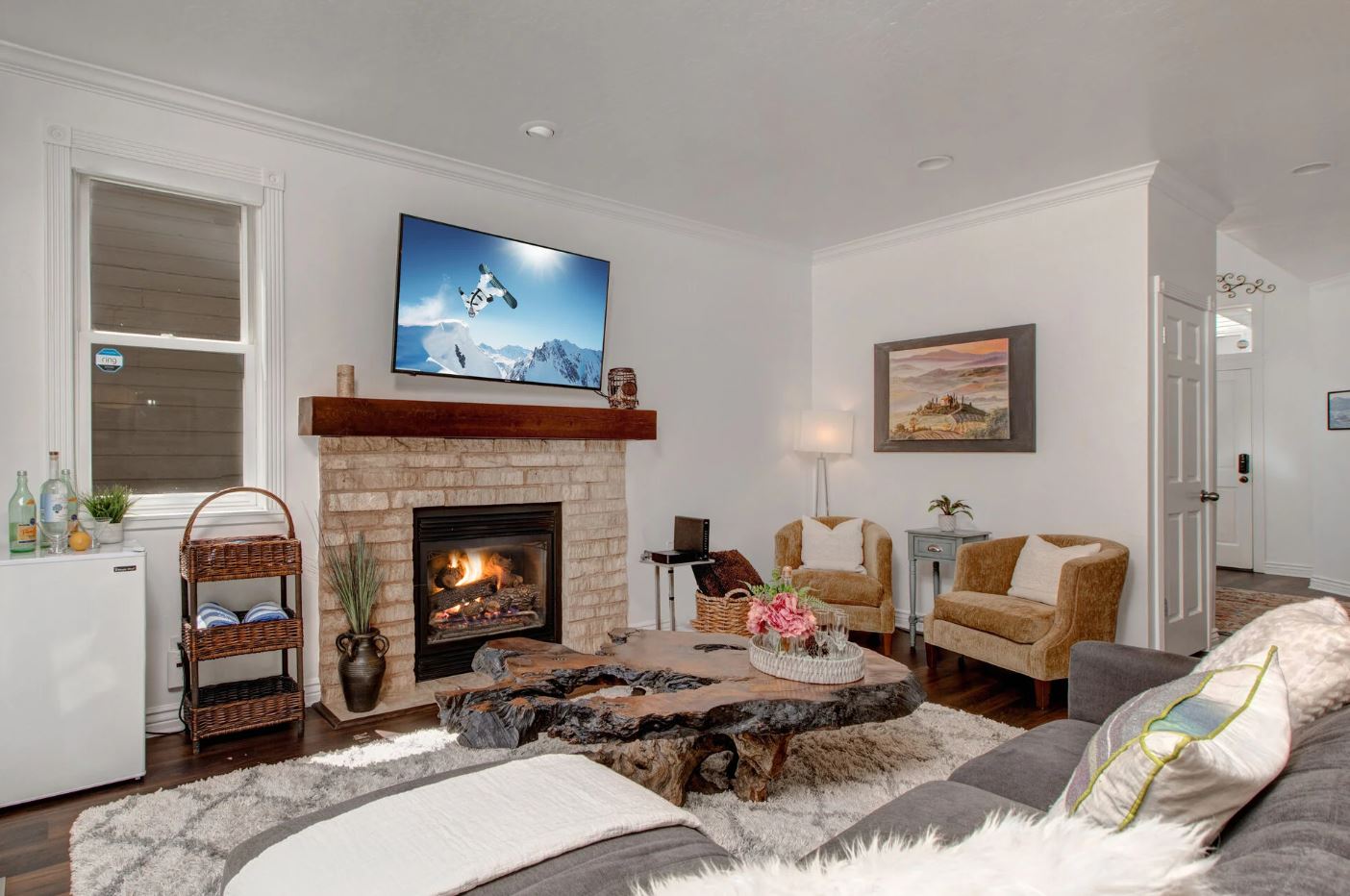 The living room of this Park city vacation property