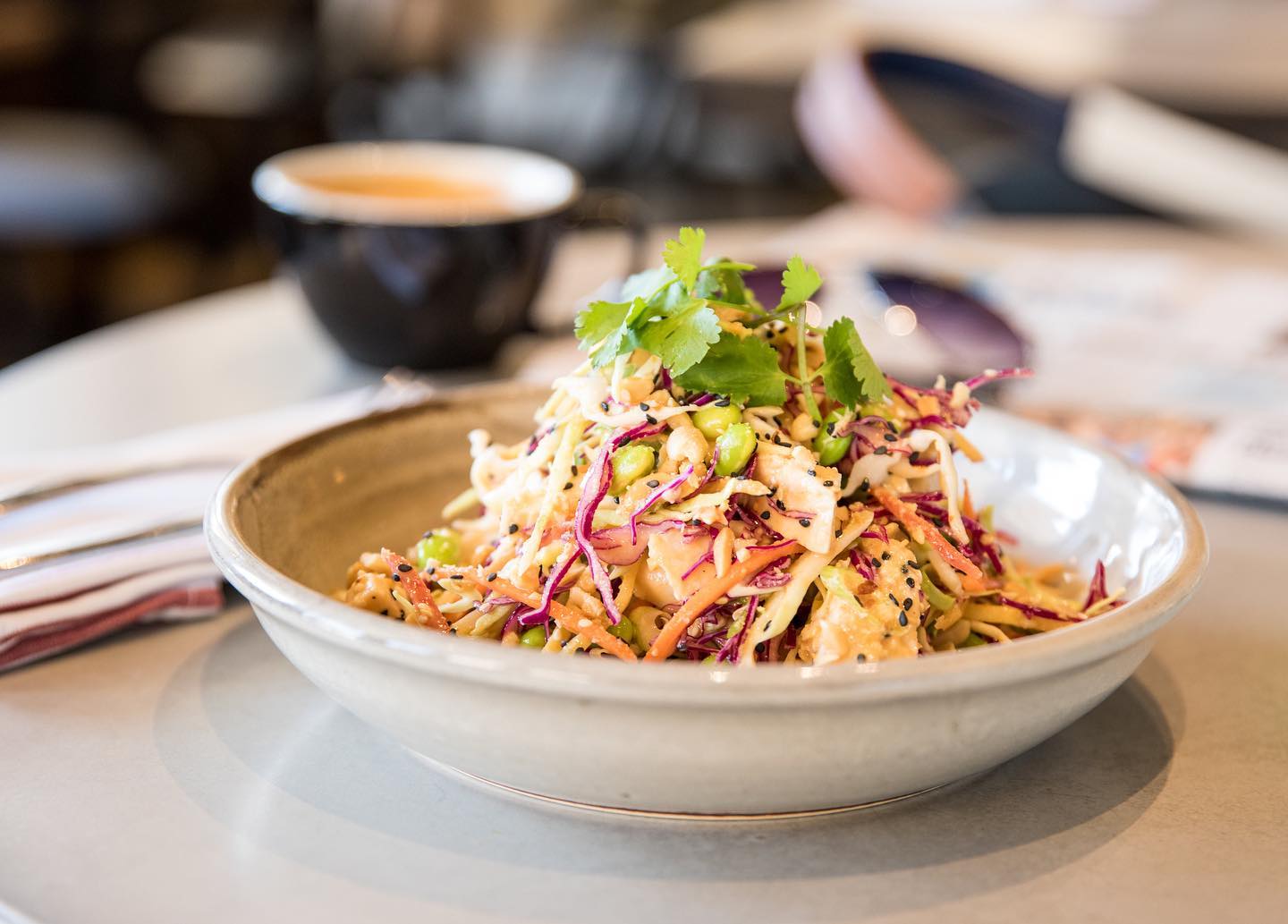 Asian salad in a bowl.