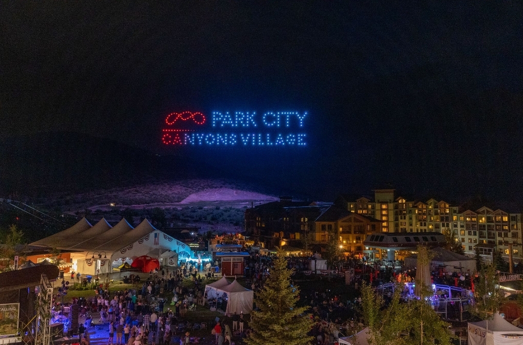 Drone lightshow at Forum Fest in Canyons Village.