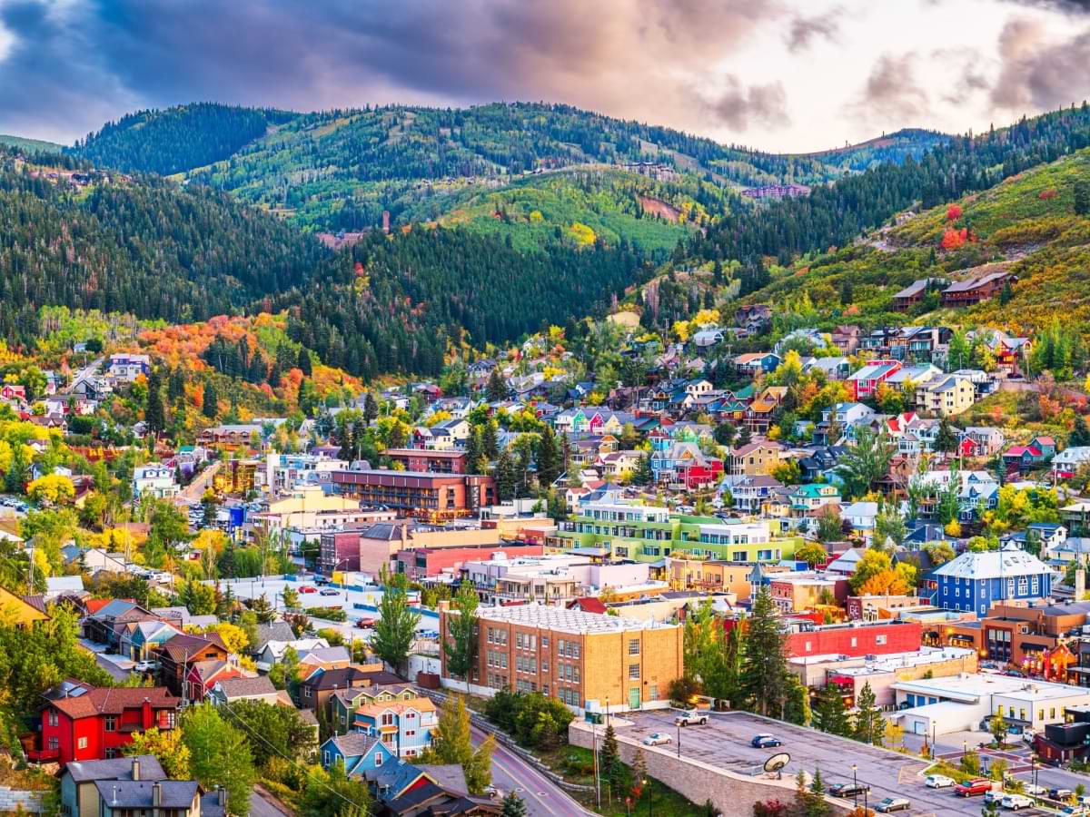 Park City Utah aerial view. 