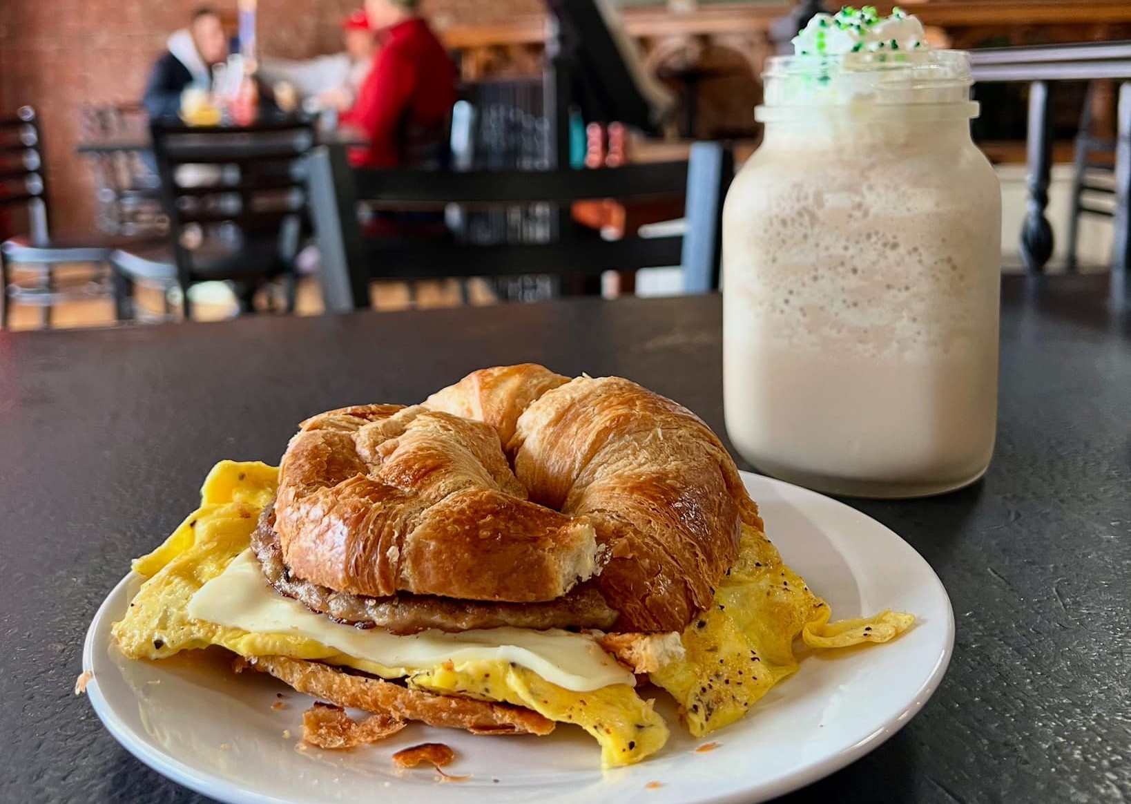 Sausage egg and cheese croissant 